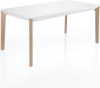 Oresteluchetta Mesa Extensible Efecto Madera Lacada En Blanco Cm. Al.75xp.90xl.160