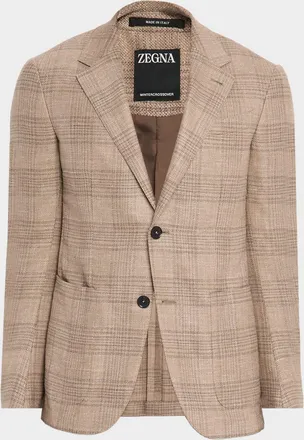 Ermenegildo Zegna Mens Winter Crossover Large Plaid Sport Coat
