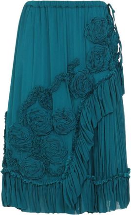 Dries Van Noten Blue Embellished Midi Skirt