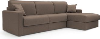 Divani.Store Divani.store - Chris Sof&aacute; Esquinero De 5 Plazas En Tejido Impermeable 248 Cm Izquierdo (mat. 120x197) Marr&oacute;n