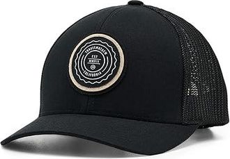Travis Mathew The Patch (Trip L) Baseball Mens Caps Black/Tan, Polyester/Mesh/Cotton