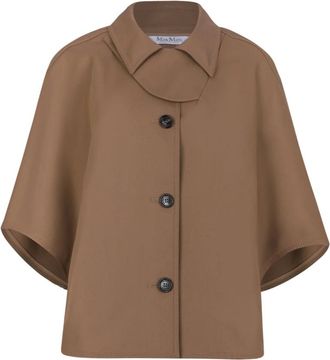 Max Mara Box Crop Cape - Dames - Overhemden - Bruin - S/M - Katoen - Overhemden