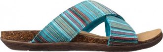 Lamofootwear Womens Leyla Crossband Sandal In Turquoise