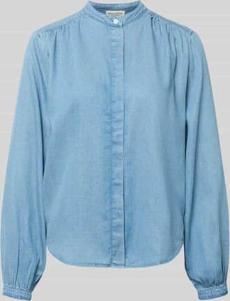 Marc O'Polo Regular Fit Langarmbluse aus Lyocell-Baumwoll-Mix in Jeansblau, Gr&ouml;&szlig;e 34