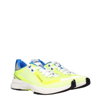Lanvin Mens Yellow Fabric Athletic Sneakers
