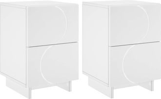 vidaXL Mesa De Noche 2 Uds. Blanco 33,5 X 34,5 X 50 Cm Vidaxl