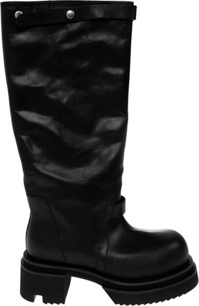 Rick Owens Naska Bogun Leren Laarzen tot de Knie - Heren - Enkellaarsjes - Zwart - 42 EU - Leer - Schoenen