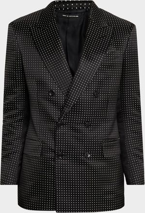 Tom Ford Mens Duchesse Polka Dot Jacquard Dinner Jacket