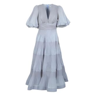 Zimmermann Maxi Dresses, female, Blue, Size: 2XS Pleated Midi Dress