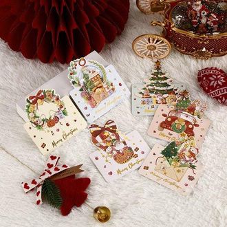 OEM Tarjetas De Navidad Giftmas, 60 Unidades, 9,8 X 13,6 Cm, Tarjetas De Felicitaci&oacute;n Navide&ntilde;as Impresas En Dorado Con Sobres, Exclusivamente Navidad
