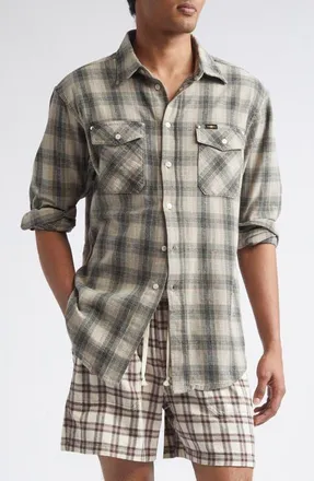 Phipps Workshop Plaid Flannel Button-Up Shirt in Sage Plaid at Nordstrom, Size X-Large