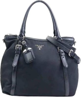 Prada Pre-owned Handbags, female, Black, Size: ONE SIZE Pre-owned Vintage Nylon Handbag