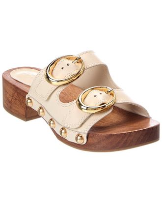Schutz Juno Mid Block Leather Sandal