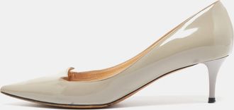 Jimmy Choo London Grey Patent Leather Allure Pumps