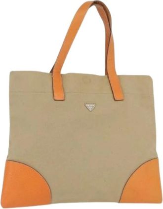 Prada Bolso Tote Pre-owned Vintage - Pre-owned - Mujer - Beige - ONE SIZE