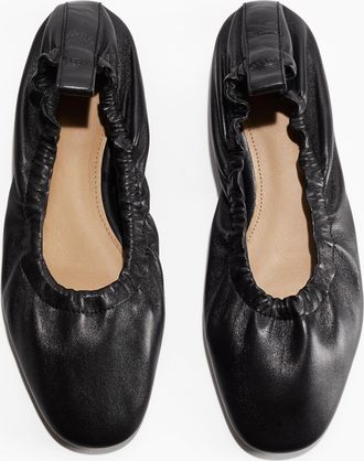 H&M Ballerinas aus Leder - Schwarz