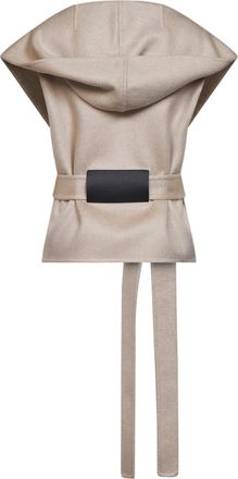 Alaia Womens Jacket Double-Face Cashmere Beige Coat