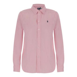Polo Ralph Lauren Embroidered Logo Linen Shirt Pink