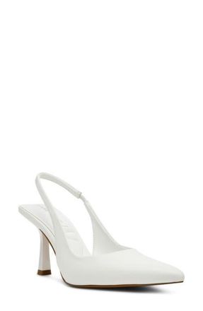 Anne Klein Itzy Pointed Toe Slingback Pump in White at Nordstrom, Size 7.5