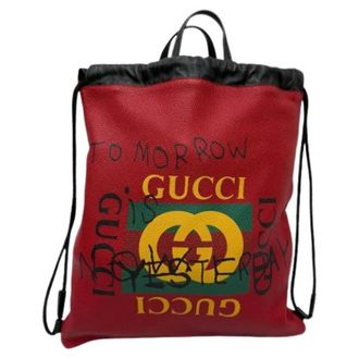 Gucci Pre-owned Backpacks, female, Red, Size: ONE SIZE Pre-owned Vintage Leather Backpack