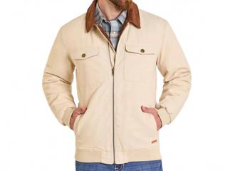 Panhandle Slim Canvas Bomber Jacket In Beige