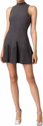 Line & Dot Sleeveless Mock Neck Sweater Dress In Charcoal