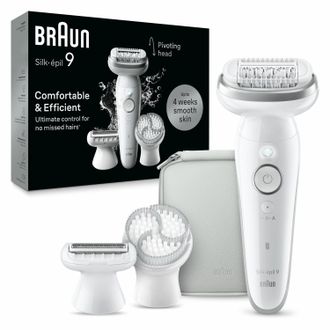 Braun Silk-&eacute;pil 9 9-061 Depiladora Wet & Dry Plata Blanco