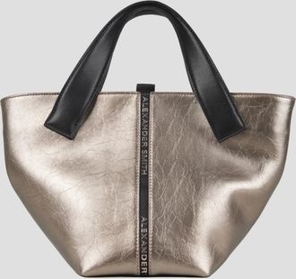 Alexander Smith Lauren Small handbag with shoulder strap in dark gold laminated leather
