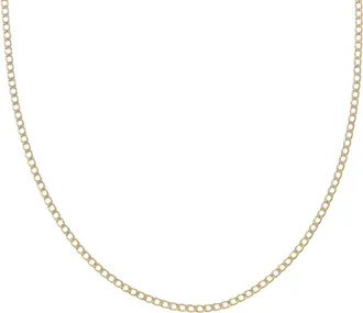 Italian Gold, Inc 10K Pave 2.4Mm Semi-Solid Cuban Link Chain