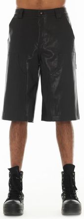 Cult of Individuality Y2K Baggy Faux Leather Shorts in Black at Nordstrom, Size 31