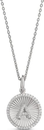 SHYMI Fluted Round Initial Charm Necklace in Silver at Nordstrom