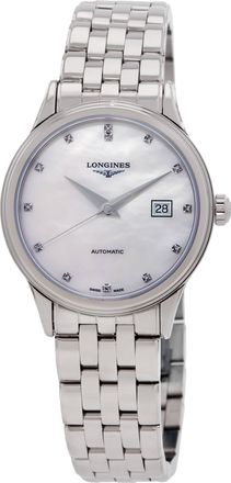 Longines Flagship Classic Automatic Diamond White Mother of Pearl Dial Ladies Watch L4.374.4.88.6