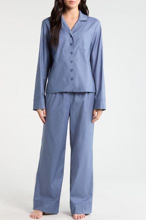 Reformation Coco Stretch Organic Cotton Pajamas in Cornflower at Nordstrom, Size X-Small