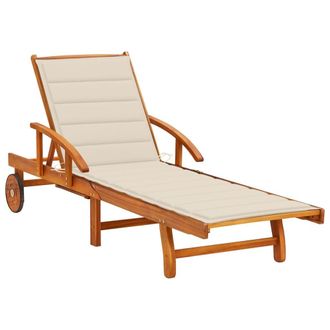 vidaXL Tumbona De Jard&iacute;n Con Coj&iacute;n Madera Maciza De Acacia Vidaxl
