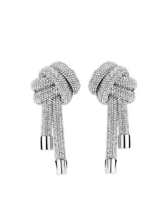 Area crystal knot earrings - Silver