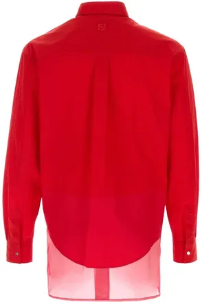 Fendi Mens Fluid Shirt Red Nylon Silk