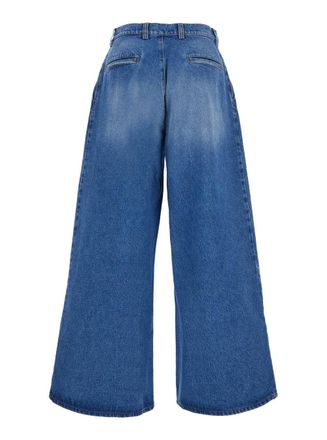 ERL Pleated High-Waisted Jeans - Blue