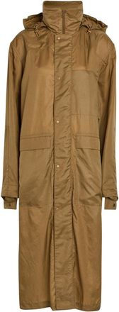 Christophe Lemaire Hooded Water-repellent Nylon Raincoat - Camel - S (UK8-10 / S)