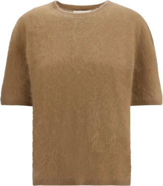 Lisa Yang Top Maren a maniche corte - Marrone