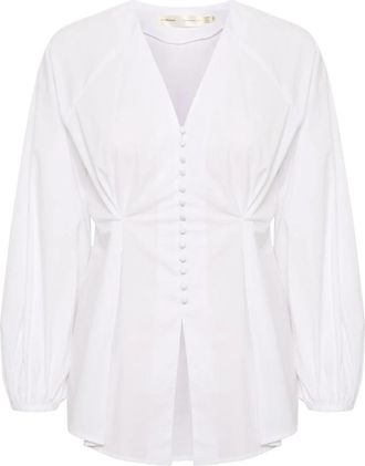 Inwear Elegante Getailleerde Blouse met Unieke Sluiting - Dames - Blouses - Wit - XL - Leer - Overhemden