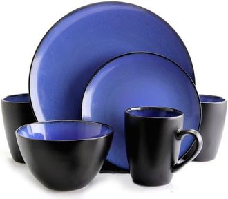 Gibson Home Round 16-Piece Dinnerware Set, in Blue at Nordstrom