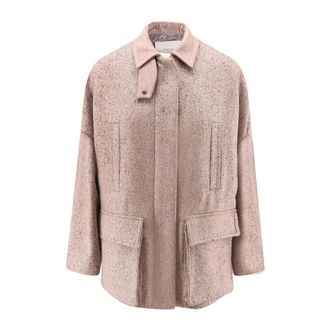 Hev&ograve; Casteldelmonte Jas - Dames - Jassen - Beige - Maat: S Zijde