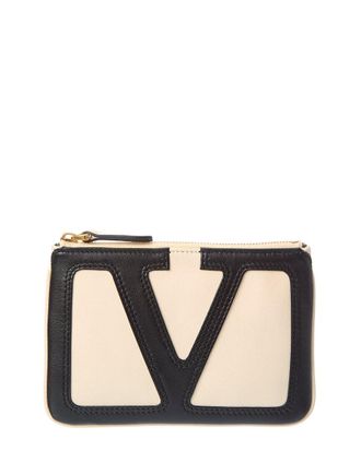 Valentino Vlogo Signature Leather Pouch