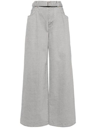 sacai Jeans met ceintuur - Grijs