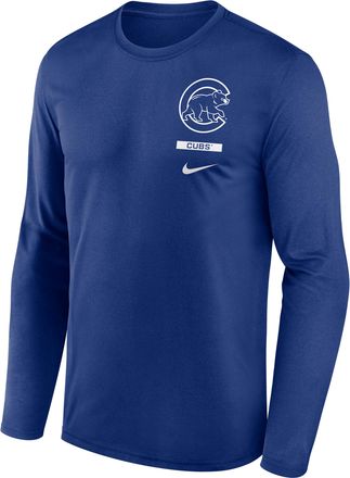 Nike Chicago Cubs 2-Hit Legend Nike Mens Dri-FIT MLB Long-Sleeve T-Shirt in Blue | NKGT4EWEJ-0ZZ