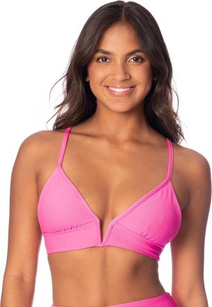 Maaji Womens Maaji Radiant Pink Parade Long Line Triangle Bikini Top Swimwear GBO637