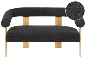 Beliani Sof&aacute; de 2 plazas 2 personas de tejido negro