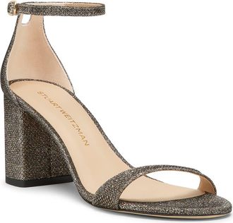 Stuart Weitzman Nudist Block 75 Sandal in New Pyrite at Nordstrom, Size 11.5