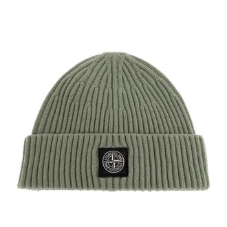 Stone Island Beanies, male, Green, Size: ONE SIZE Cap with logo