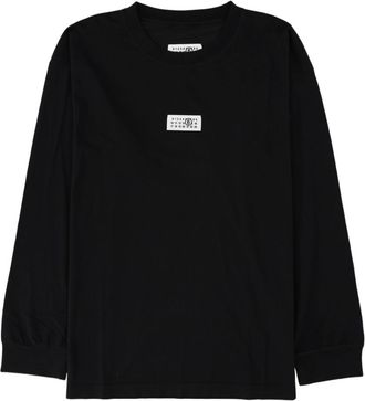 Maison Margiela Long-Sleeve Black Crew Neck Cotton T-Shirt